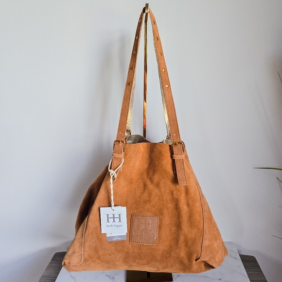 Haute Hippie New Merci Suede Leather Cinched Tote Shoulder Bag Purse & Pouch - Picture 15 of 15